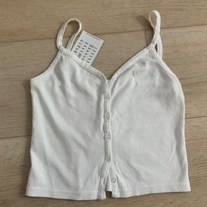 Brandy Melville White Button Down Cropped Tank Top WITH TAGS